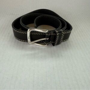 Paul Harris Elegant Black Leather Women's Belt Size M